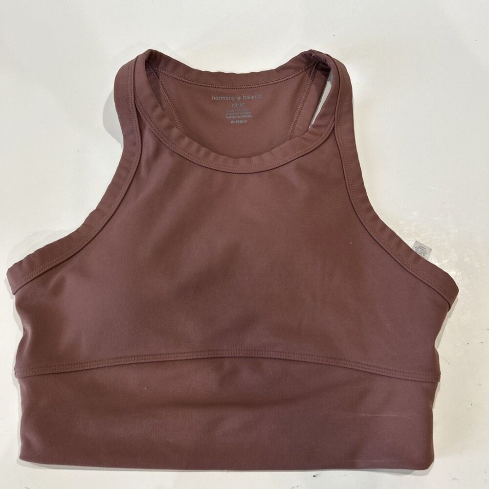 Harmony & Balance Mahogany Athletic Top Sports Bra Women’s M Yoga